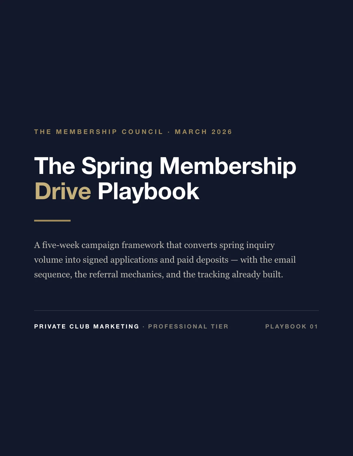 Cover of The Spring Membership Drive Playbook