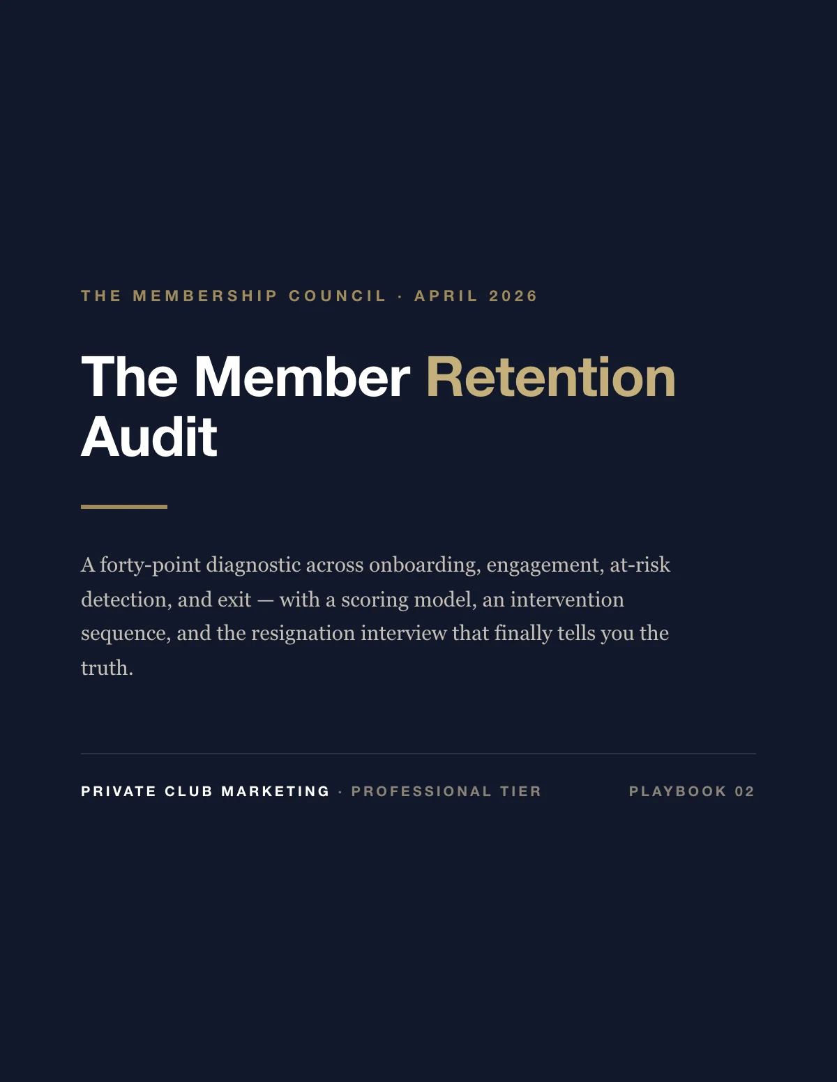 Cover of The Member Retention Audit