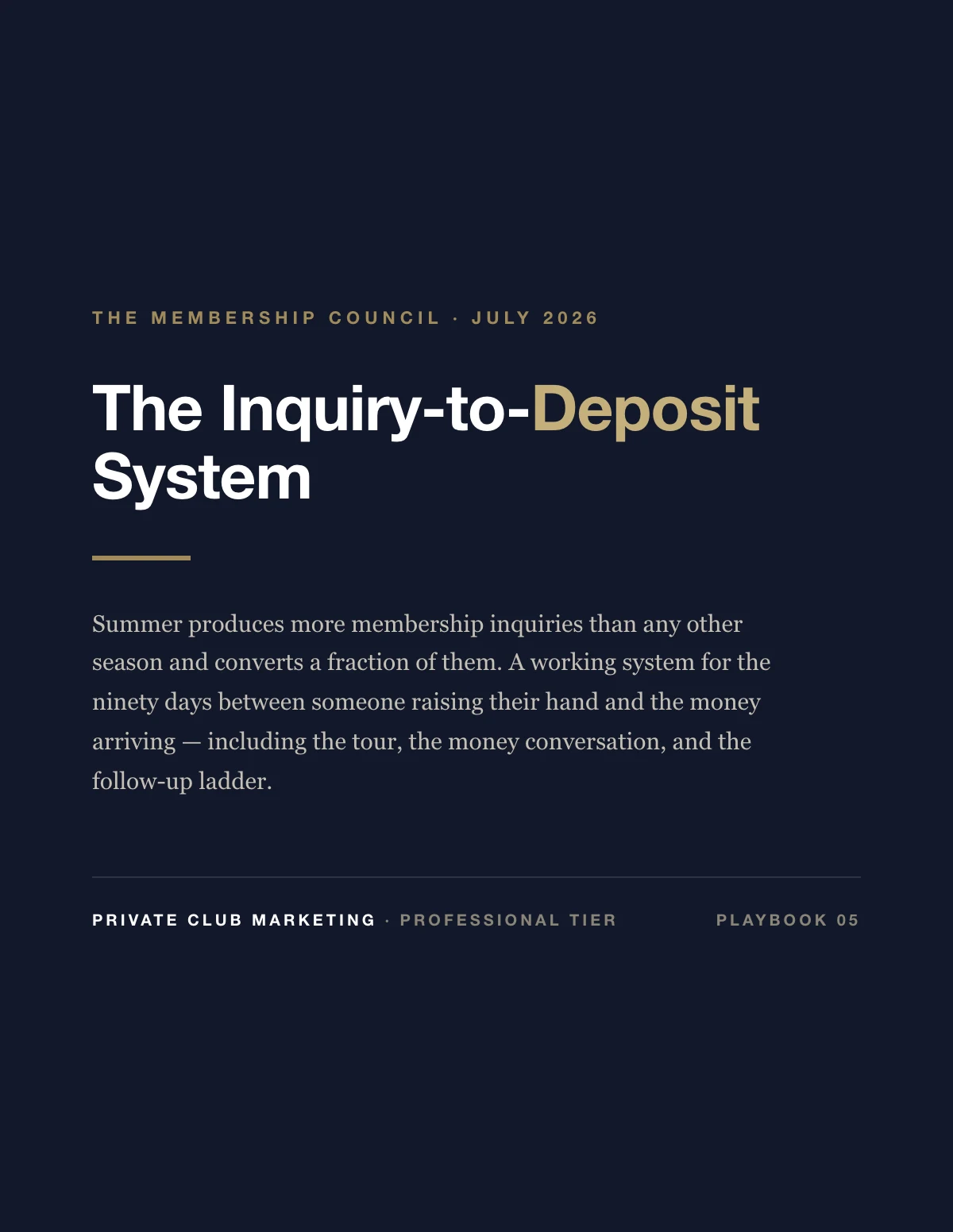 Cover of The Inquiry-to-Deposit System