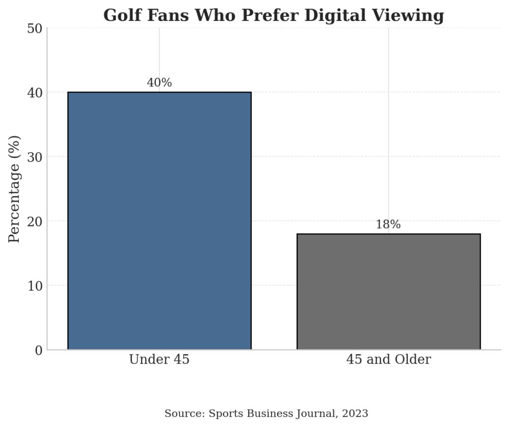 Chart: Golf Fans Who Prefer Digital Viewing